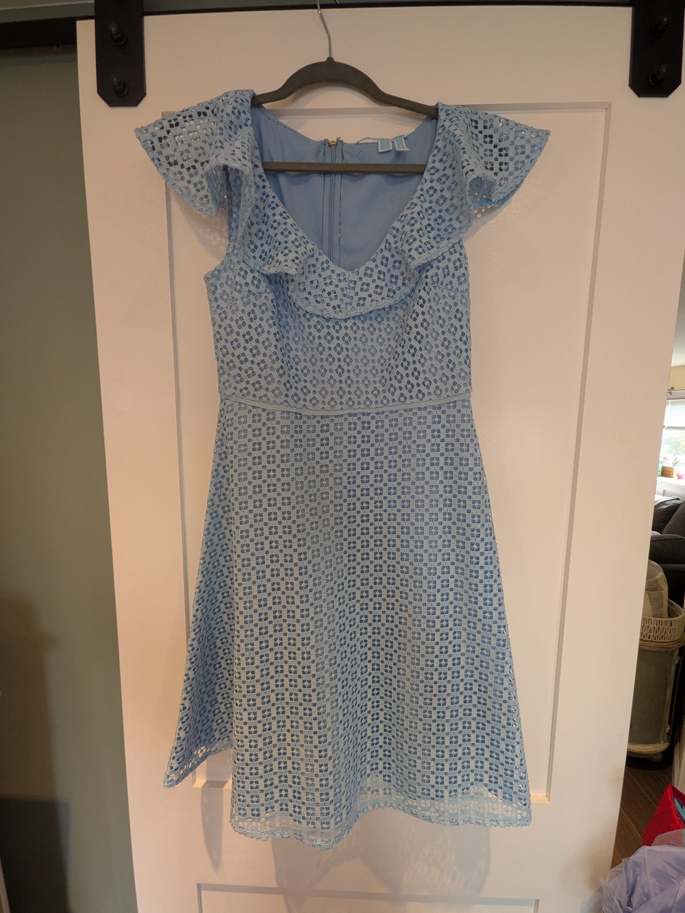 NWOT Draper James Sky Blue Eyelet Ruffle Dress